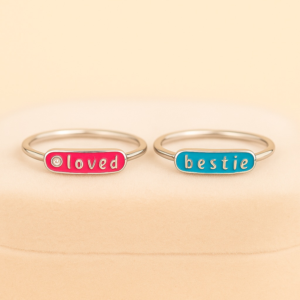 Best Friend Ring Bestie Or Loved Colorful Enamel Gift